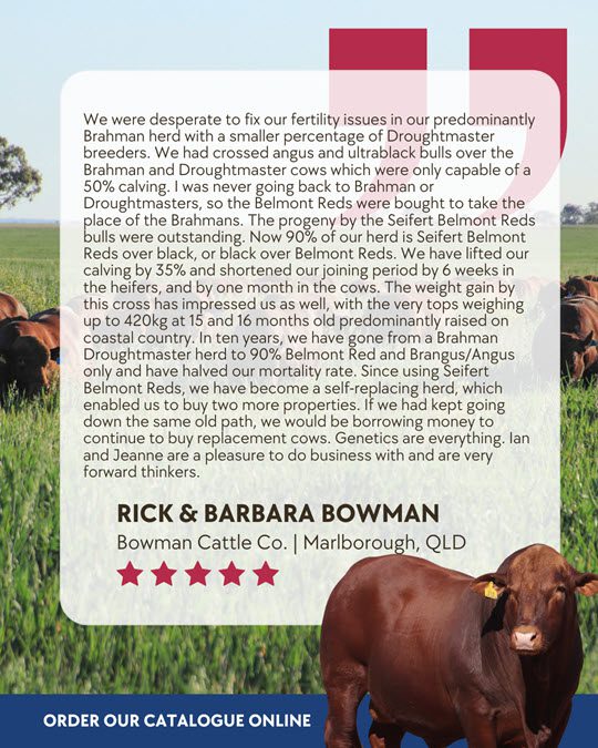 An image of a text testimonial from Rick & Barbara Bowman