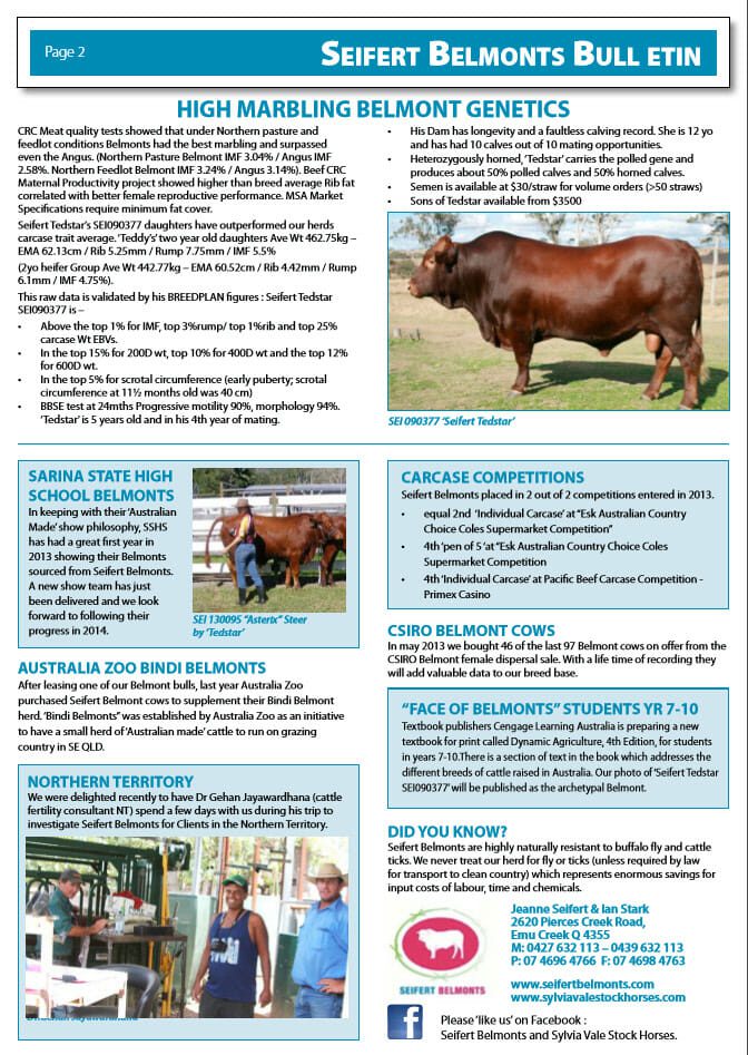 Seifert Belmont BULLETIN 2014