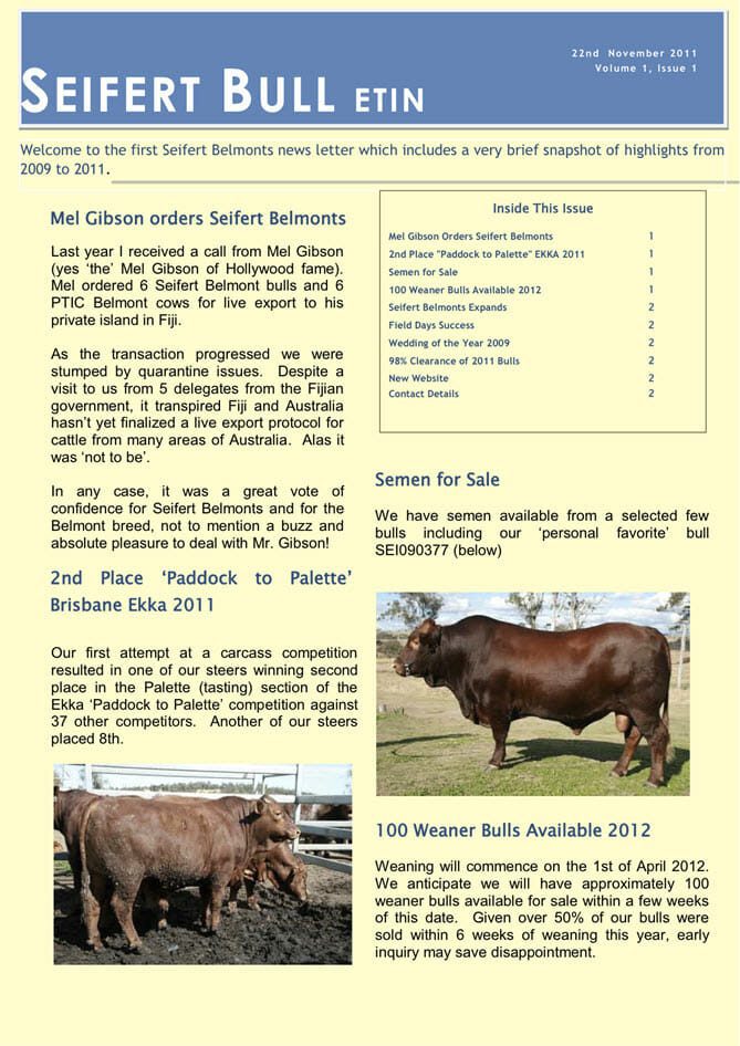 Seifert Belmont BULLETIN 2014